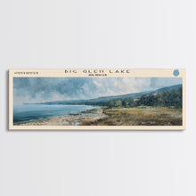 Carregar imagem no visualizador da galeria, Big Glen Lake Michigan Framed Canvas Print, Lake House Decor, Panoramic Scenic View, Travel Poster, Rustic Art, Lake Painting
