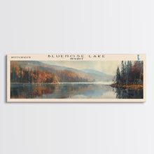 Load image into Gallery viewer, Bluenose Lake Framed Canvas Print, Panoramic Lake House Decor, Scenic View, Travel Poster, Rustic Art, Lake Painting
