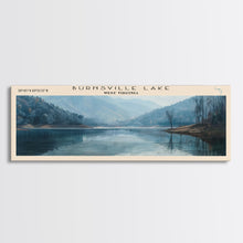 Carregar imagem no visualizador da galeria, Burnsville Lake West Virginia Framed Canvas Print, Panoramic Lake House Decor, Wall Art, Travel Poster, Modern Lake Painting, Nature Art
