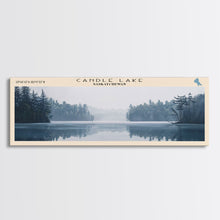 Carregar imagem no visualizador da galeria, Candle Lake Framed Canvas Print, Panoramic Lake House Decor, Wall Art, Travel Poster, Rustic Lake Painting, Home Decor
