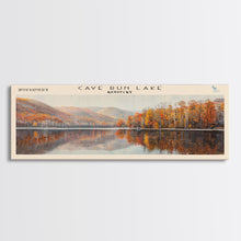 Cargar imagen en el visor de la galería, Cave Run Lake Kentucky Framed Canvas Print, Lake House Decor, Panoramic Wide Art, Travel Poster, Rustic Lake Painting, Nature Art
