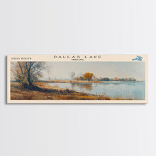 Load image into Gallery viewer, Cumberland Lake Framed Canvas Print, Lake House Art, Panoramic Wall Art, Travel Poster, Modern Lake Painting, Nature Art
