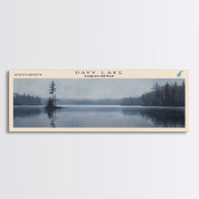 Load image into Gallery viewer, Dauphin Lake Framed Canvas Print, Lake House Decor, Panoramic Wall Art, Travel Poster, Modern Lake Painting, Nature Art
