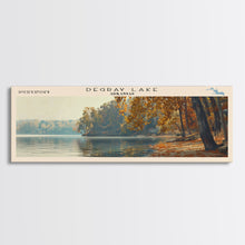Load image into Gallery viewer, DeGray Lake Arkansas Framed Canvas Print, Lake House Decor, Panoramic Wall Art, Travel Poster, Modern Lake Painting, Nature Art
