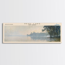 Load image into Gallery viewer, Deal Lake New Jersey Framed Canvas Print, Lake House Art, Panoramic Wall Art, Travel Poster, Rustic Lake Painting, Home Decor

