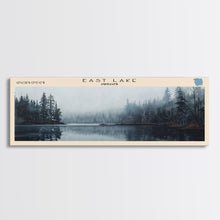 Load image into Gallery viewer, East Lake Oregon Framed Canvas Print, Panoramic Lake House Decor, Wall Art, Travel Poster, Rustic Lake Painting, Home Decor
