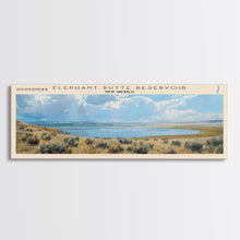 Load image into Gallery viewer, Elephant Butte Reservoir New Mexico Framed Canvas Print, Panoramic Lake House Decor, Wall Art, Travel Poster, Rustic Lake Painting, Nature Art

