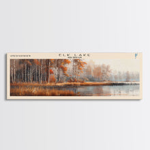 Load image into Gallery viewer, Elk Lake Michigan Framed Canvas Print, Lake House Art, Panoramic Wall Art, Travel Poster, Minimalist Lake Painting, Home Decor
