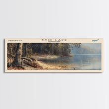 Load image into Gallery viewer, Enid Lake Mississippi Framed Canvas Print, Lake House Decor, Panoramic Wall Art, Travel Poster, Modern Lake Painting, Nature Art
