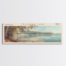 Cargar imagen en el visor de la galería, Fellows Lake Missouri Framed Canvas Print, Lake House Decor, Panoramic Wall Art, Travel Poster, Rustic Lake Painting, Home Decor
