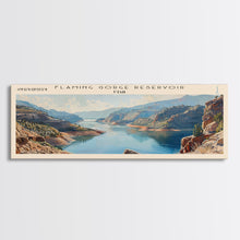 Cargar imagen en el visor de la galería, Flaming Gorge Reservoir Utah Framed Canvas Print, Lake House Art, Panoramic Wall Art, Travel Poster, Beautiful Lake Painting, Home Decor
