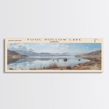 Carregar imagem no visualizador da galeria, Fool Hollow Lake Arizona Framed Canvas Print, Panoramic Lake House Decor, Wall Art, Travel Poster, Majestic Lake Painting, Nature Art
