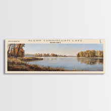 Carregar imagem no visualizador da galeria, Glenn Cunningham Lake Nebraska Framed Canvas Print, Lake House Art, Panoramic Wall Art, Travel Poster, Picturesque Lake Painting, Home Decor
