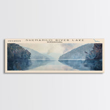 Load image into Gallery viewer, South Lake California Panoramic Framed Canvas Print, Lake House Decor, Wall Art, Travel Poster, Serene Landscape, Modern Art
