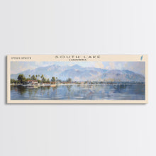 Load image into Gallery viewer, South Lake California Panoramic Framed Canvas Print, Lake House Decor, Wall Art, Travel Poster, Serene Landscape, Modern Art
