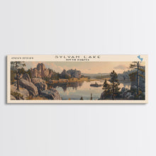 Load image into Gallery viewer, Sylvan Lake South Dakota Panoramic Wall Art, Framed Canvas Print, Lake House Decor, Travel Poster, Scenic Lake Scene, Living Room Decor
