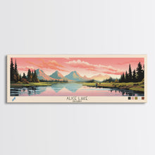 Carregar imagem no visualizador da galeria, Alice Lake Idaho Framed Canvas Print, Panoramic Wall Art, Midcentury Modern, Pop Art, Travel Poster, Lake House Decor
