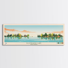 Carregar imagem no visualizador da galeria, Allequash Lake Wisconsin Framed Canvas Print, Panoramic Wall Art, Midcentury Modern, Pop Art, Travel Poster, Living Room Decor

