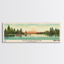 Carregar imagem no visualizador da galeria, Angostura Reservoir South Dakota Framed Canvas Print, Panoramic Wall Art, Midcentury Modern, Pop Art, Travel Poster, Scenic Bedroom Art
