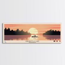 Carregar imagem no visualizador da galeria, Arkabutla Lake Mississippi Framed Canvas Print, Panoramic Wall Art, Midcentury Modern, Pop Art, Travel Poster, Scenic Lake House Art
