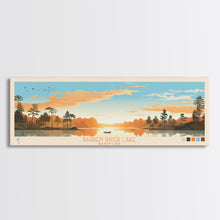 Load image into Gallery viewer, Barren River Lake Kentucky Framed Canvas Print, Panoramic Travel Poster, Midcentury Modern Wall Art, Pop Art, Lake House Decor
