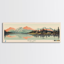 Carregar imagem no visualizador da galeria, Bear Lake Southwest Alaska Framed Canvas Print, Panoramic Wall Art, Midcentury Modern, Pop Art, Travel Poster, Scenic Bedroom Art, Living Room Decor

