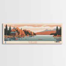 Carregar imagem no visualizador da galeria, Bear Lake Utah Idaho Framed Canvas Print, Panoramic Travel Poster, Midcentury Modern Wall Art, Pop Art, Nature Living Room Art, Lake House Decor

