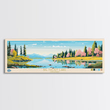 Carregar imagem no visualizador da galeria, Big Trout Lake Ontario Framed Canvas Print, Panoramic Travel Poster, Midcentury Modern Wall Art, Pop Art, Nature Living Room Art, Lake House Decor

