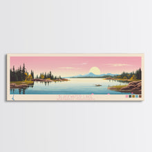 Carregar imagem no visualizador da galeria, Blackwater Lake Northwest Territories Framed Canvas Print, Panoramic Wall Art, Midcentury Modern, Pop Art, Travel Poster, Scenic Living Room Art, Lake House Decor
