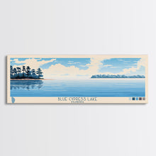 Cargar imagen en el visor de la galería, Blue Cypress Lake Florida Framed Canvas Print, Panoramic Wall Art, Midcentury Modern, Pop Art, Travel Poster, Scenic Living Room Art, Lake House Decor
