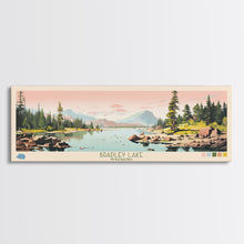 Load image into Gallery viewer, Bradley Lake Wyoming Framed Canvas Print, Midcentury Modern Panoramic Wall Art, Living Room Decor, Pop Art, Travel Poster Art
