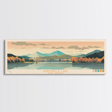 Carregar imagem no visualizador da galeria, Burnsville Lake West Virginia Framed Canvas Print, Midcentury Modern Panoramic Wall Art, Living Room Decor, Pop Art, Travel Poster Art, Scenic Nature Painting
