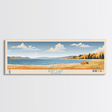 Carregar imagem no visualizador da galeria, Burt Lake Michigan Framed Canvas Print, Pop Art Panoramic Travel Poster, Midcentury Modern, Wall Art, Scenic Nature Painting, Bedroom Decor
