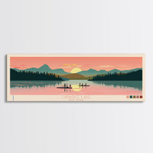 Carregar imagem no visualizador da galeria, Canadice Lake New York Framed Canvas Print, Pop Art Panoramic Travel Poster, Midcentury Modern, Wall Art, Scenic Nature Painting, Bedroom Decor
