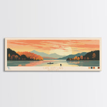 Cargar imagen en el visor de la galería, Cave Run Lake Kentucky Framed Canvas Print, Midcentury Modern Panoramic Wall Art, Living Room Decor, Pop Art, Travel Poster Art, Nature Art, Lake House Decor
