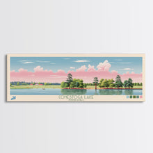 Cargar imagen en el visor de la galería, Conestoga Lake Nebraska Framed Canvas Print, Pop Art Panoramic Travel Poster, Midcentury Modern, Wall Art, Scenic Nature Painting, Bedroom Decor, Living Room Art
