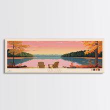 Load image into Gallery viewer, Deal Lake New Jersey Framed Canvas Print, Midcentury Modern Panoramic Wall Art, Living Room Decor, Pop Art, Travel Poster Art, Scenic Nature Painting

