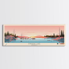 Load image into Gallery viewer, Ennadai Lake Nunavut Framed Canvas Print, Panoramic Wall Art, Midcentury Modern, Pop Art, Bedroom Decor, Travel Poster, Lake View
