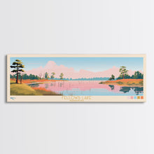 Cargar imagen en el visor de la galería, Fellows Lake Missouri Framed Canvas Print, Panoramic Wall Art, Midcentury Modern, Pop Art, Bedroom Decor, Travel Poster, Artistic Decor, Nature Painting
