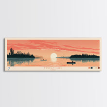 Cargar imagen en el visor de la galería, Findley Lake Ohio Framed Canvas Print, Panoramic Wall Art, Midcentury Modern, Pop Art, Bedroom Decor, Travel Poster, Nature Art, Artistic Decor
