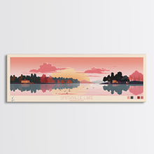 Load image into Gallery viewer, Smithville Lake, Missouri Framed Canvas Print, Lake House Art, Midcentury Modern Decor, Pop Art, Travel Poster, Living Room Wall Art
