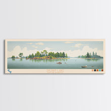 Load image into Gallery viewer, Sylvan Lake, South Dakota Framed Canvas Print, Lake House Decor, Midcentury Modern Art, Pop Art, Travel Poster, Bedroom Wall Art
