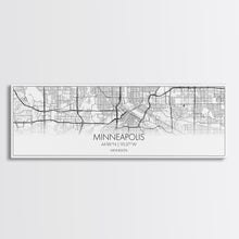 Load image into Gallery viewer, Panoramic Minneapolis City Map, Minnesota Art, Map Print, Minimalist Wall Art, Canvas Art, Housewarming Gift, Street Map Art, Closing Gift
