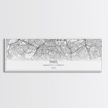 Load image into Gallery viewer, Panoramic Paris City Map, France Art, Map Print, Minimalist Wall Art, Canvas Art, Housewarming Gift, Street Map Art, Closing Gift
