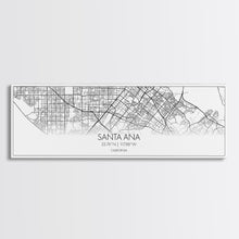 Load image into Gallery viewer, Panoramic Santa Ana City Map, California Art, Map Print, Minimalist Wall Art, Canvas Art, Housewarming Gift, Street Map Art, Closing Gift

