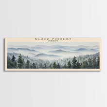 Carregar imagem no visualizador da galeria, Black Forest Framed Canvas Print Travel Poster | Wall Art | Home Decor | Gift For Travel Lover | Wall Hanging | Original Art
