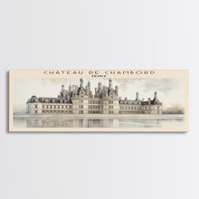 Cargar imagen en el visor de la galería, Château de Chambord Travel Poster Print, Framed Canvas Print, COUNTRY Travel Art, Wood Framed Art, Wall Hanging, Home Decor
