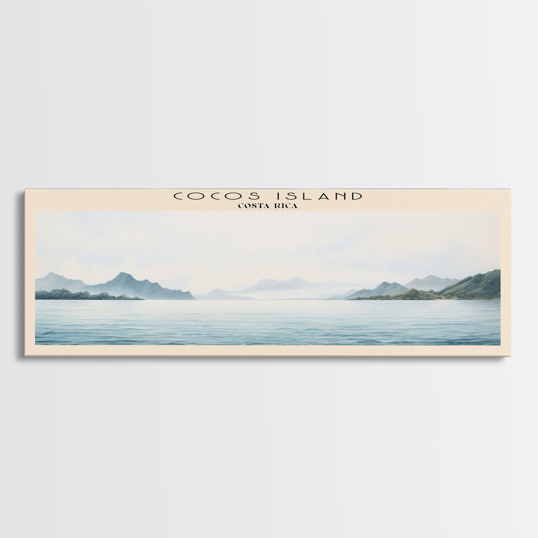 Cocos Island COUNTRY | Framed Travel Poster Canvas Print | Trendy Wall Art | Watercolor Painting | Living Room Art | Unique Art