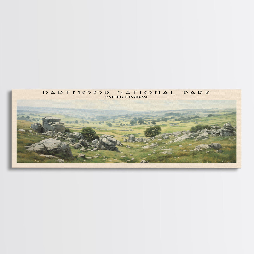 Dartmoor National Park COUNTRY Travel Poster Print, Framed Canvas Print, COUNTRY Travel Art, Wood Framed Art, Wall Hanging, Home Decor