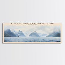 Cargar imagen en el visor de la galería, Fiordland National Park Travel Print Wall Art, Travel Poster Print, Retro Style COUNTRY Home Decor, Wall Hanging, Travel Gift Idea, Unique Metal Art
